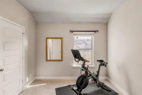 a room with a table and a window