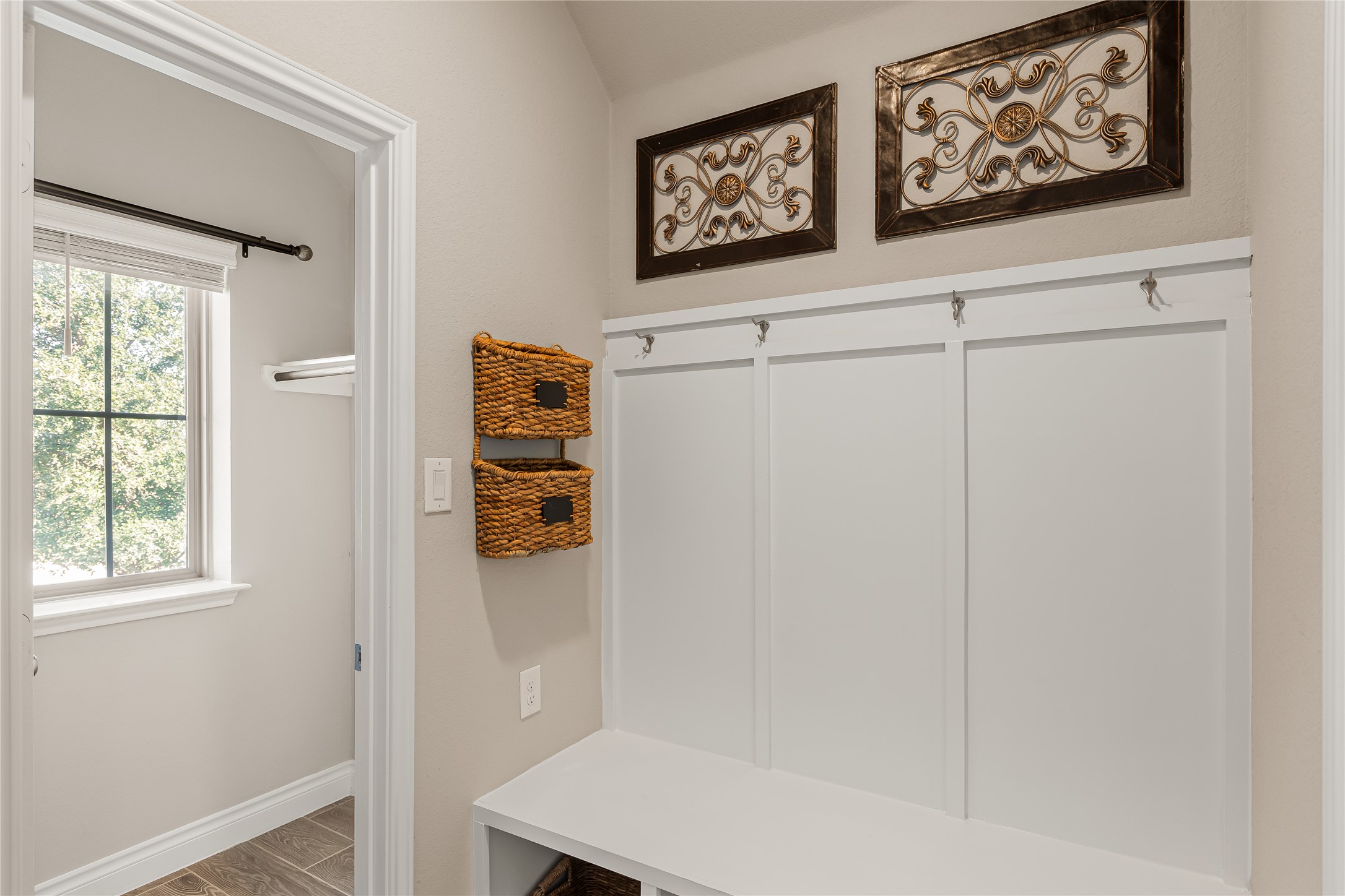 220 Freeman Loop Liberty Hill, TX 78642 - Photo 34 of 37 Set with functionality, this mudroom area is a great addition.