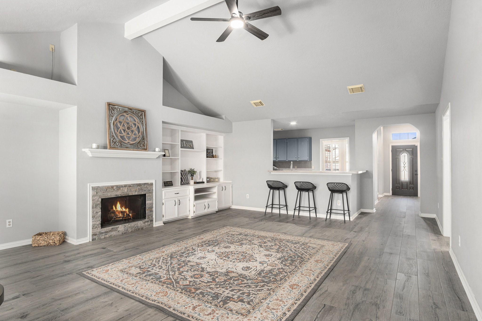 3315 Mourning Dove Drive Spring, TX 77388 - Photo 25 of 44 a living room with furniture and a fireplace