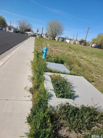 a view of a yard with ocean view