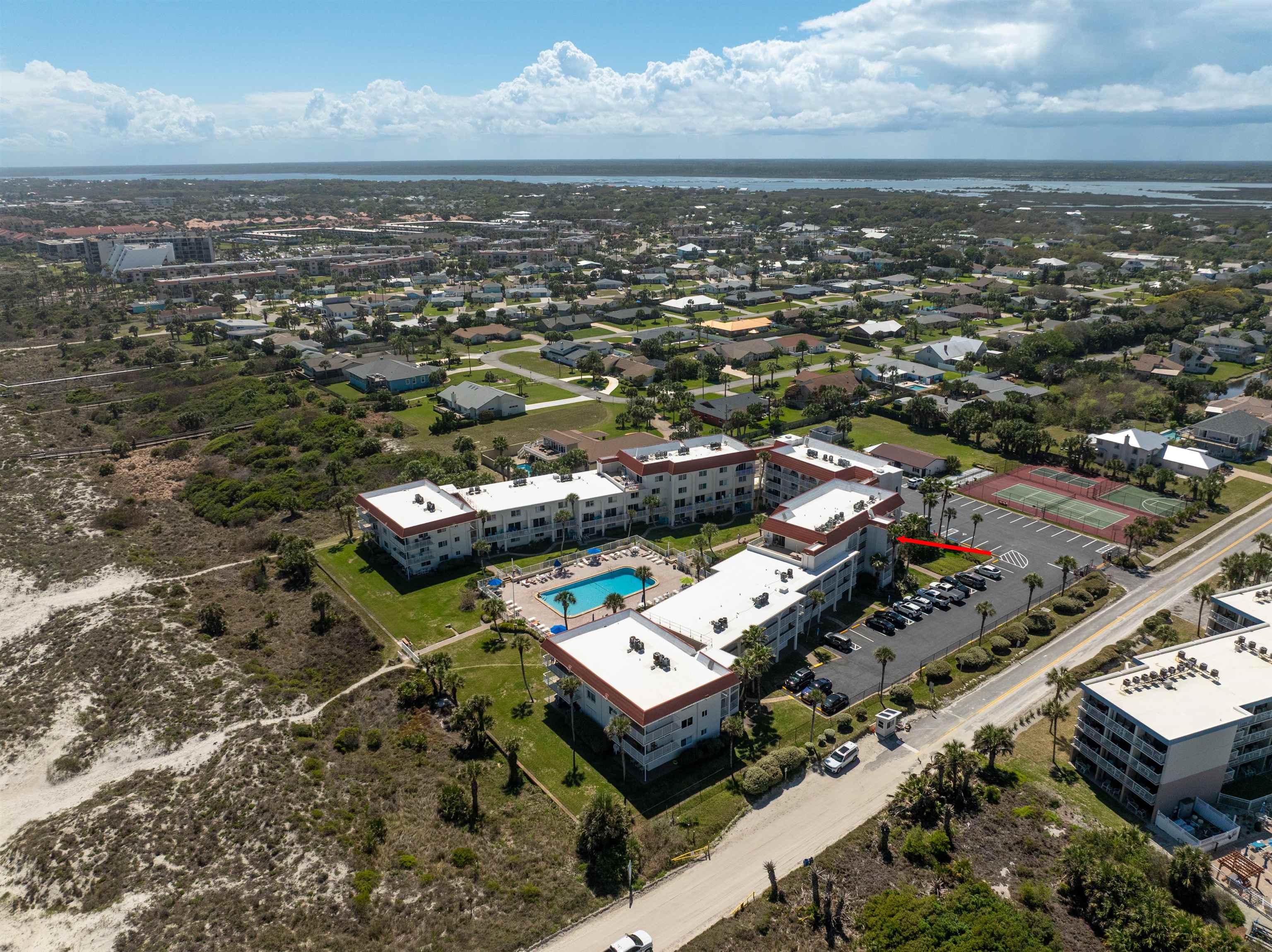 1 Ocean Trace Road, Unit 232 St. Augustine, FL 32080 - Photo 34 of 49 an aerial view of a city with big lake view