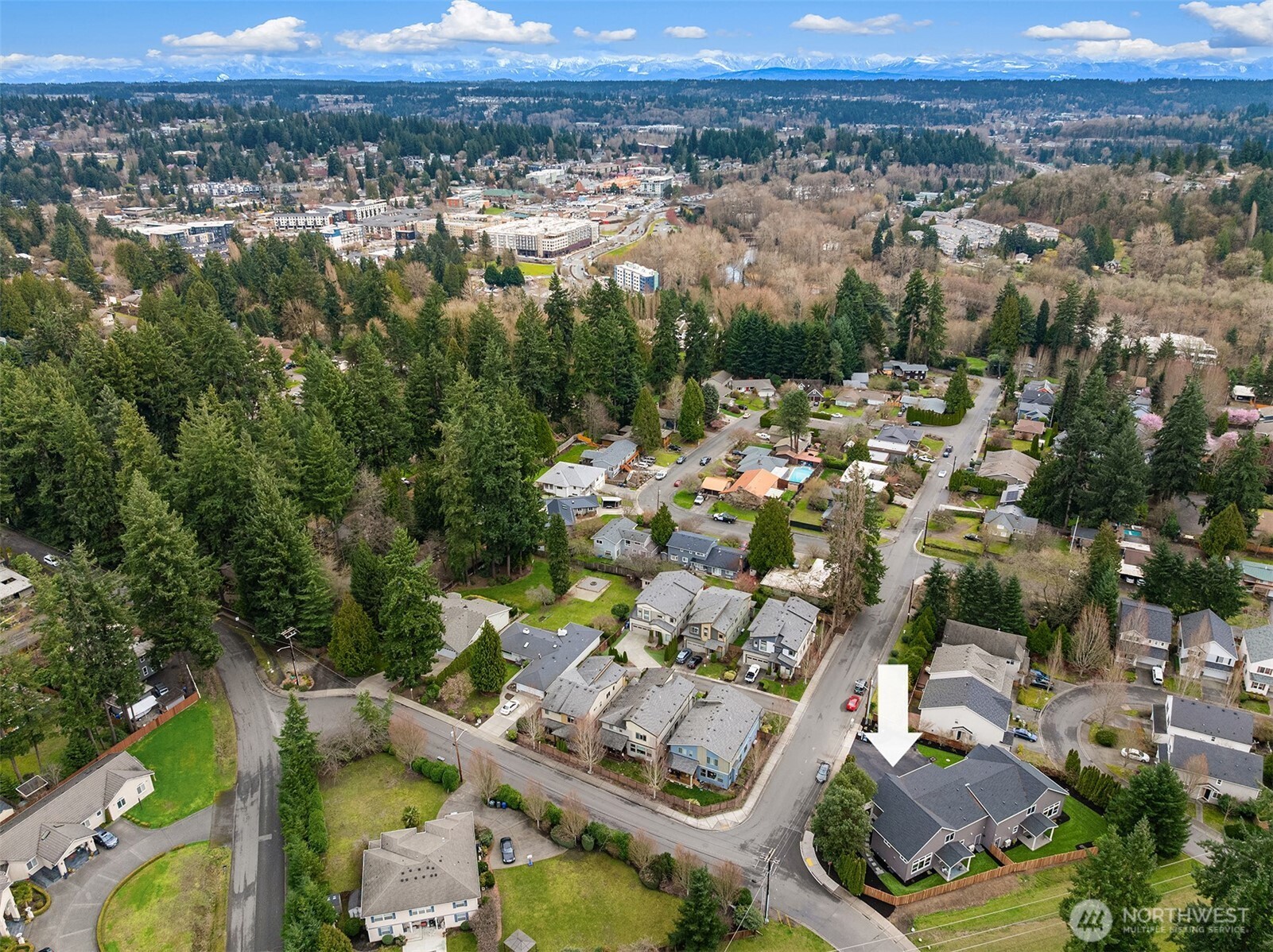 9207 Northeast 175th Street, Unit A Bothell, WA 98011 - Photo 35 of 38 an aerial view of a city with lots of residential buildings