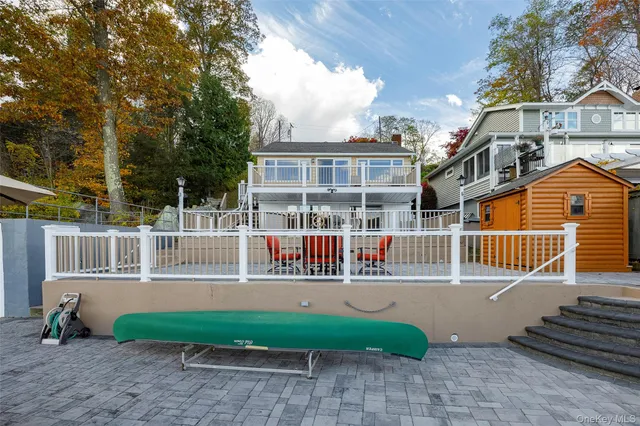 a view of an ocean and city