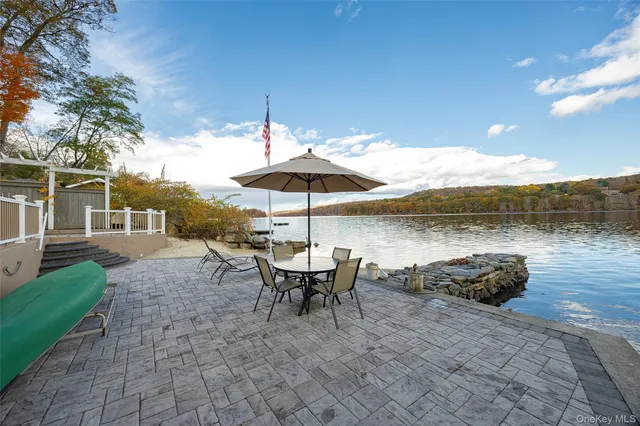 a table and chairs in the patio