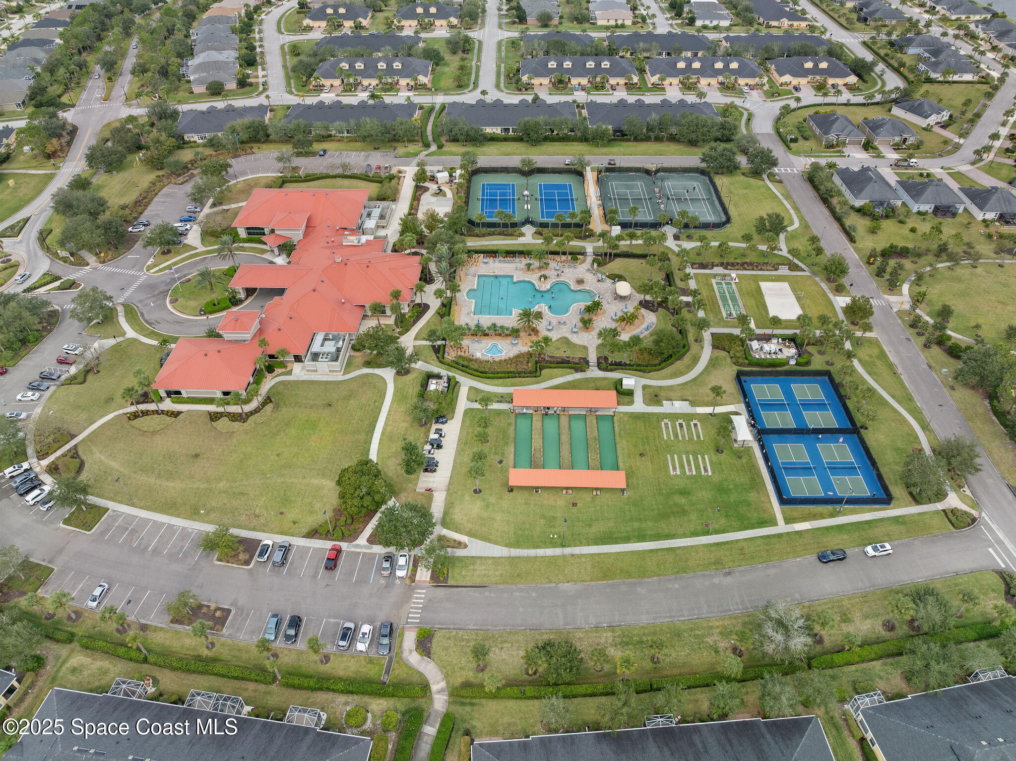 7248 Broderick Drive Melbourne, FL 32940 - Photo 33 of 50 Aerial view of clubhouse
