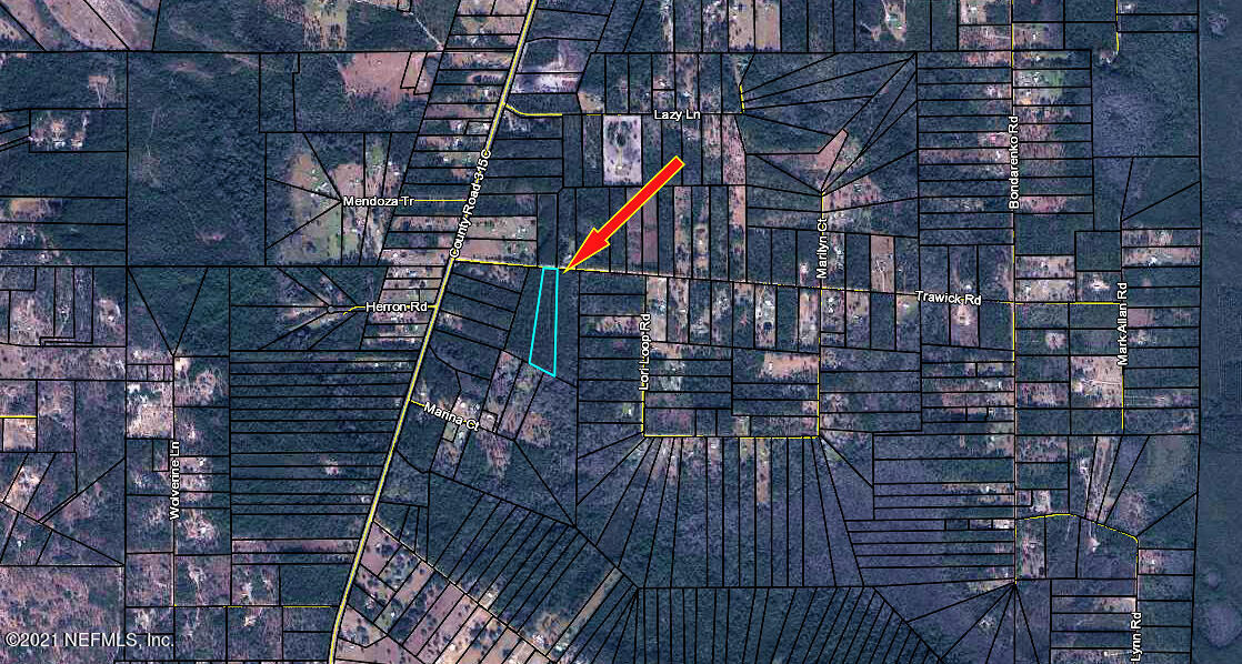 6029 Trawick Road Keystone Heights, FL 32656 - Photo 2 of 11 Aerial Image with boundary line 2