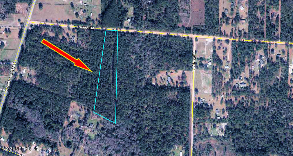 6029 Trawick Road Keystone Heights, FL 32656 - Photo 5 of 11 Aerial Image with boundary line