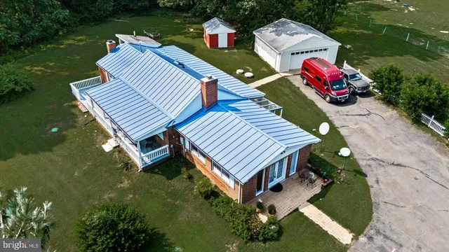 an aerial view of a house