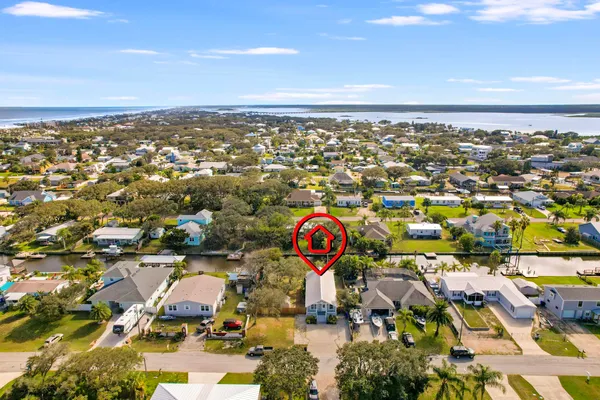 an aerial view of multiple house
