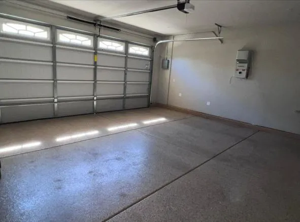 a view of a garage