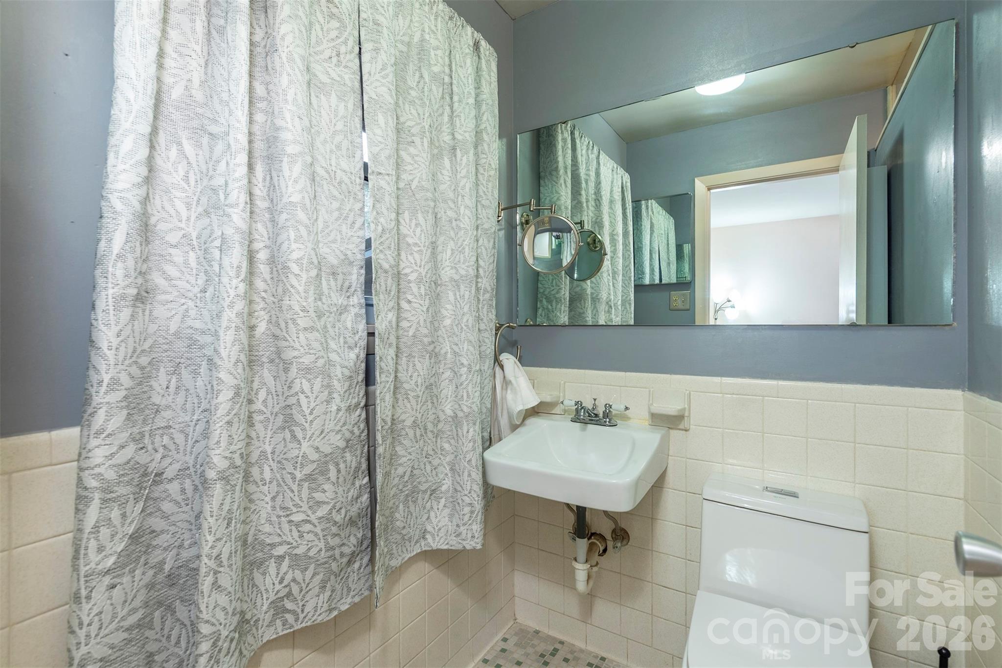 4 Stockwood Road Asheville, NC 28803 - Photo 23 of 41 a bathroom with a sink a toilet and a mirror