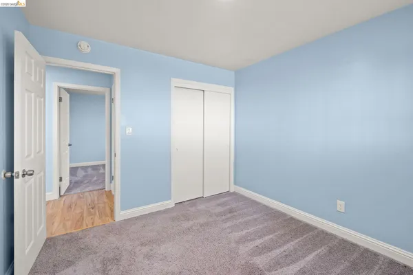 wooden floor and closet in a room