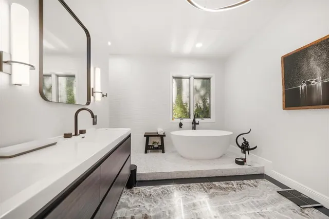 a backyard of a house with lots of green space