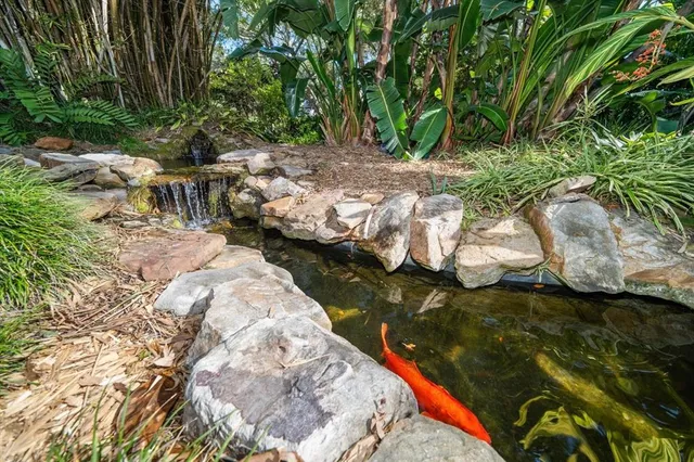 a view of backyard with green space