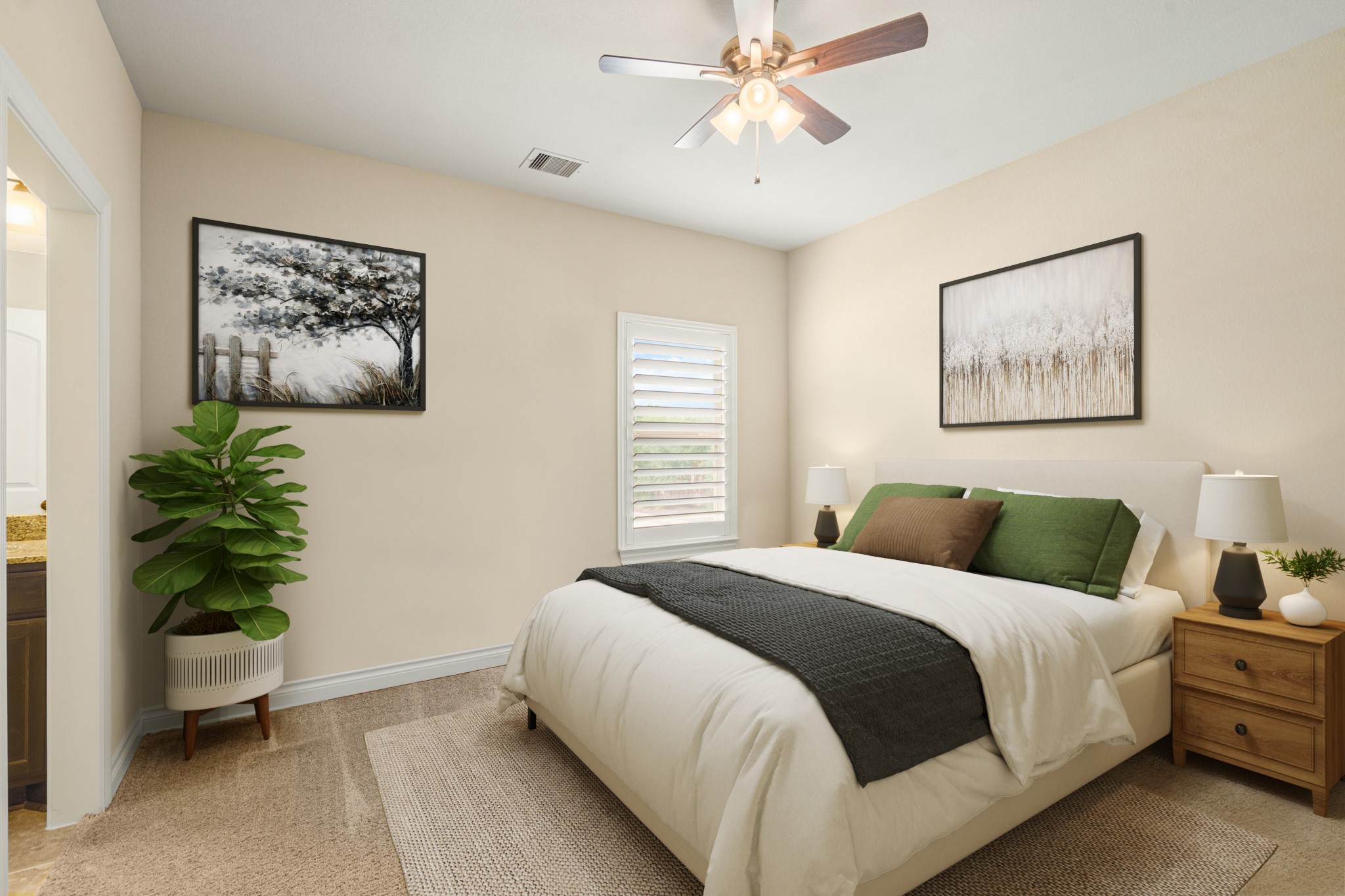 1607 Quail Ridge Drive Katy, TX 77493 - Photo 26 of 33 Spacious secondary bedroom with direct access to a convenient Jack-and-Jill bathroom. This layout offers both privacy and functionality, making it ideal for family living or guests.