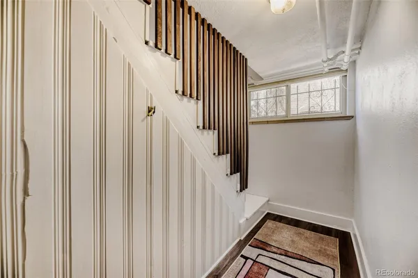 a view of an entryway with staircase