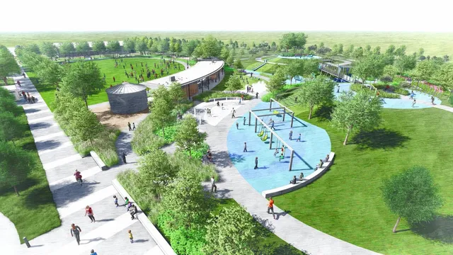 a view of a city with tall buildings