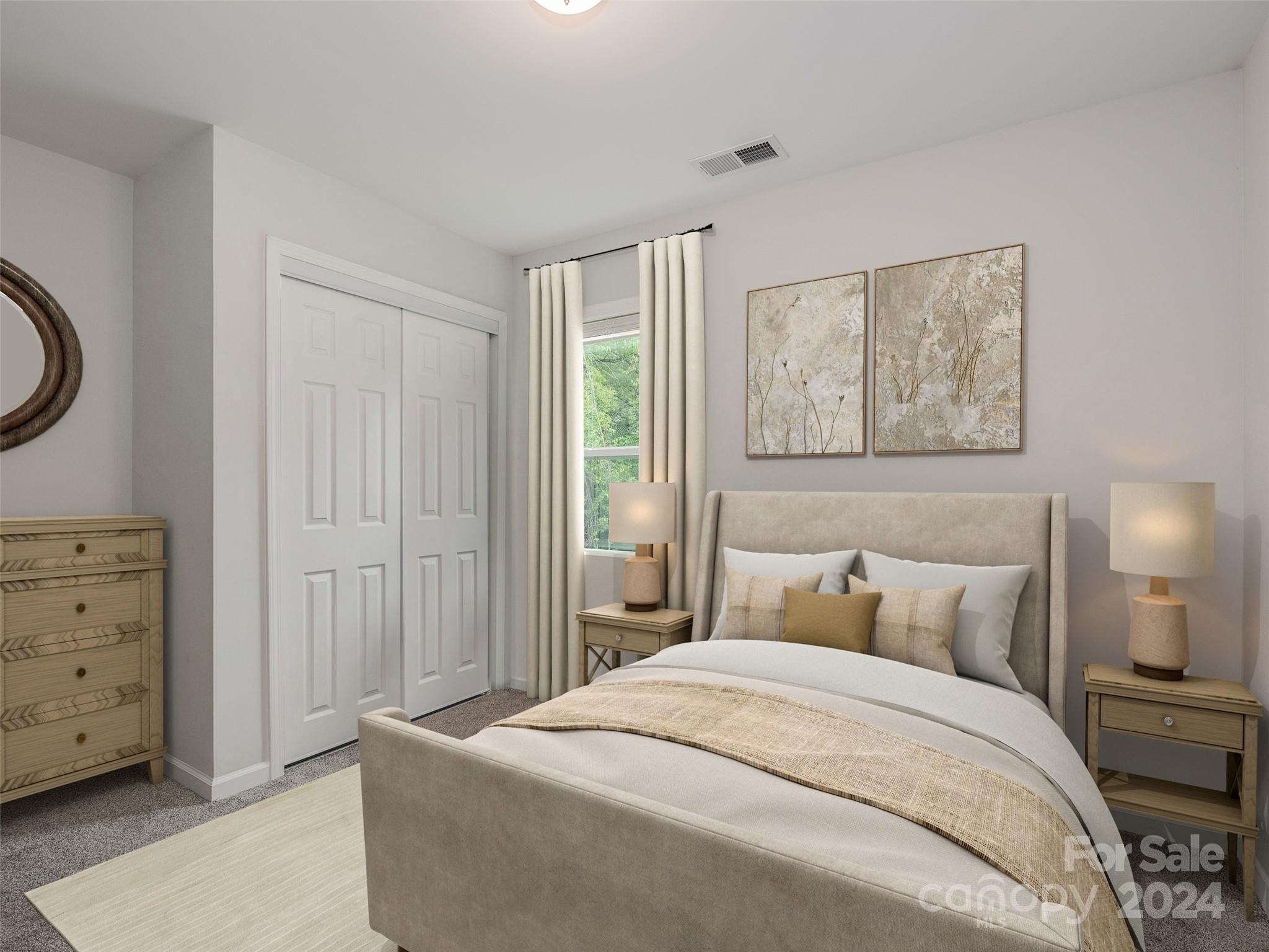1122 Rhyne Road Charlotte, NC 28214 - Photo 17 of 22 a bedroom with a bed and a closet