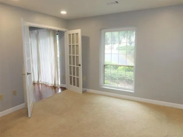 an empty room with a window