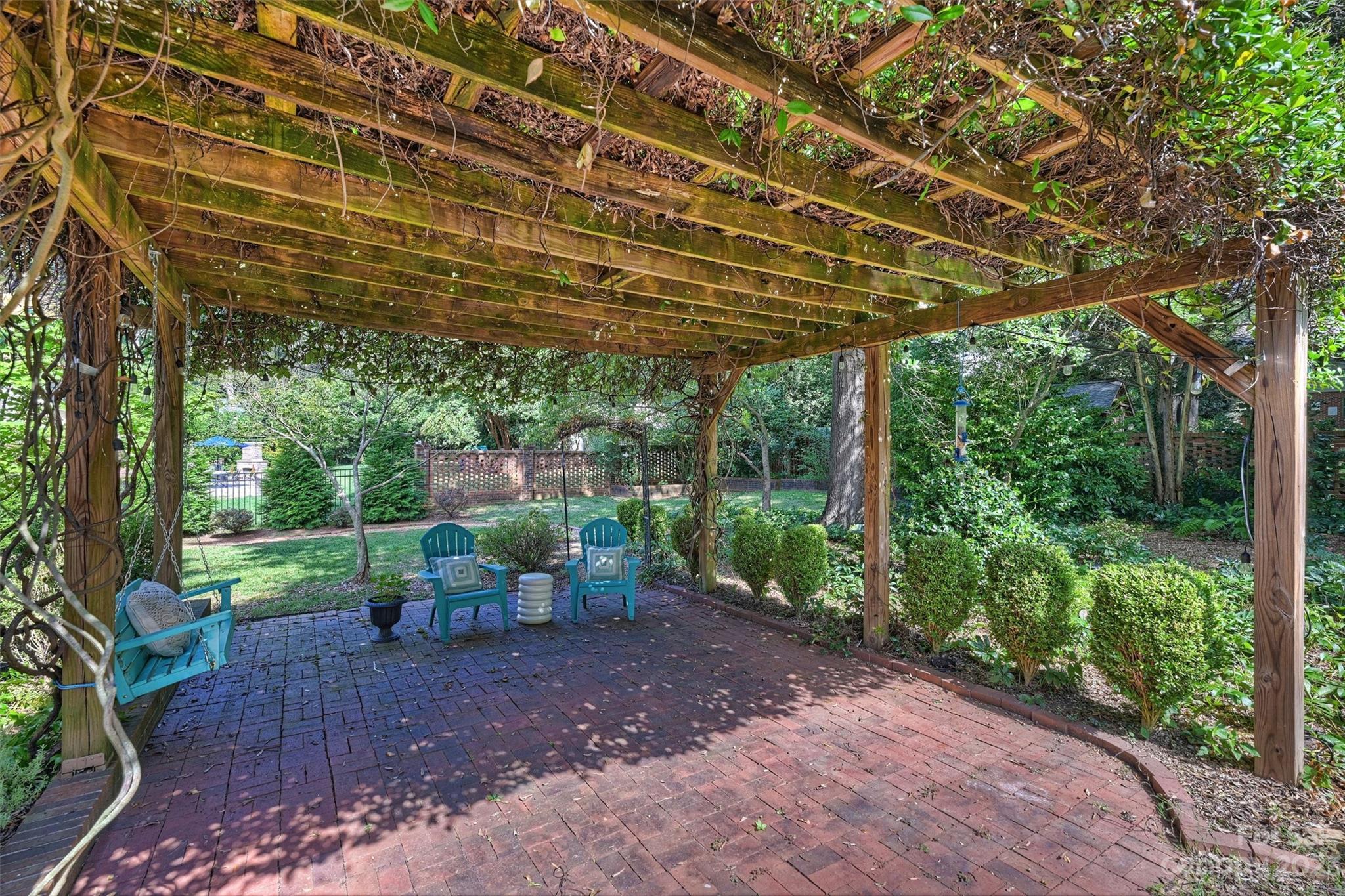 5943 Brace Road Charlotte, NC 28211 - Photo 33 of 36 a view of a patio with furniture and garden