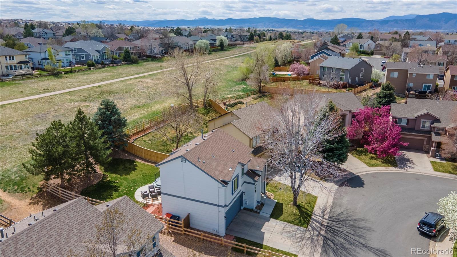 294 West Willowick Circle Highlands Ranch, CO 80129 - Photo 31 of 37 an aerial view of a house with a lake view