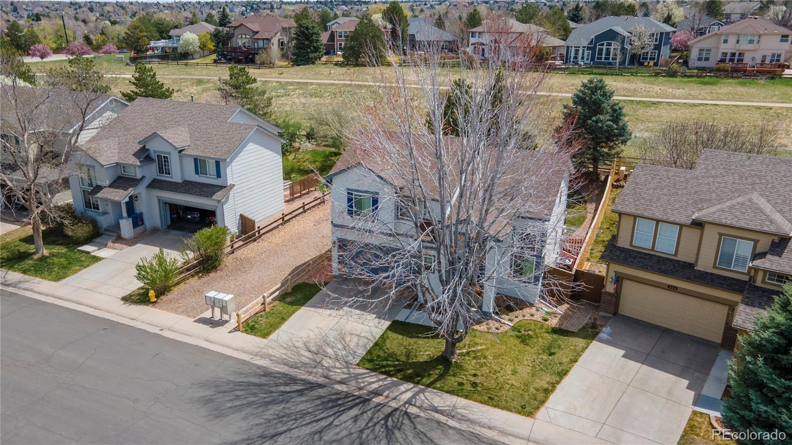 294 West Willowick Circle Highlands Ranch, CO 80129 - Photo 33 of 37 an aerial view of multiple houses with yard