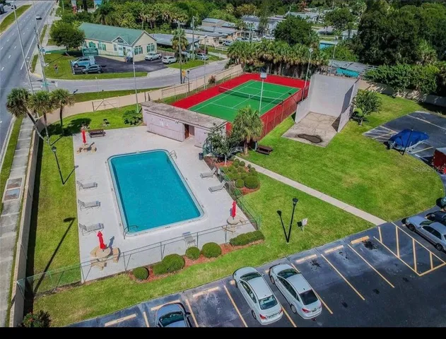 an aerial view of a city