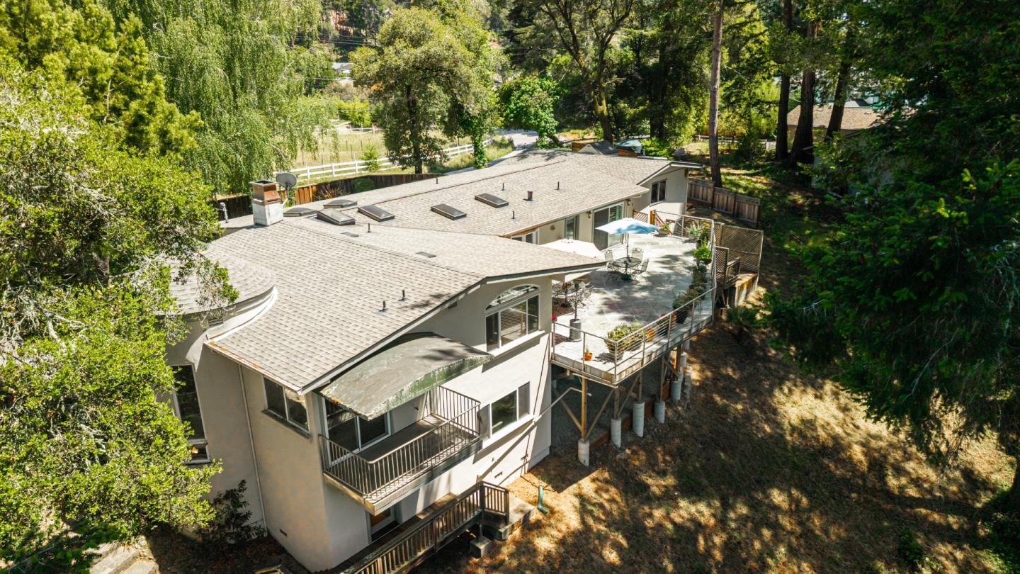 2000 Glen Canyon Road Santa Cruz, CA 95060 - Photo 40 of 41 an aerial view of a house with yard and outdoor seating