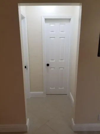 a view of a livingroom with a staircase