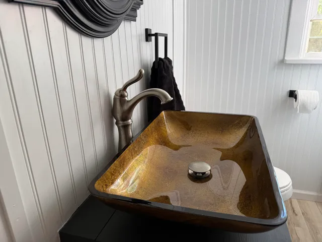 an empty room with closet