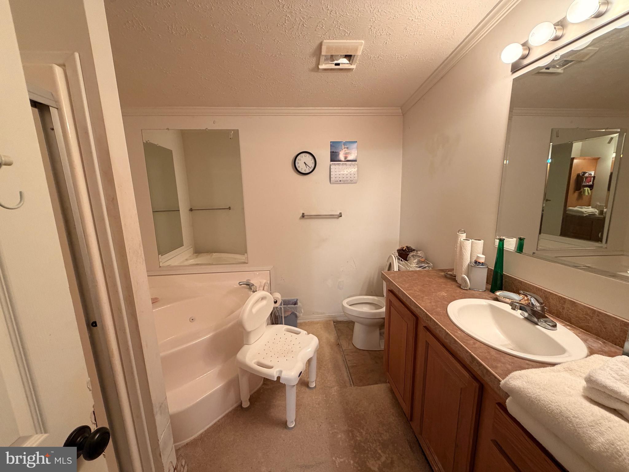 6565 Cabin Ridge Road Hurlock, MD 21643 - Photo 13 of 14 a bathroom with a sink a mirror and a toilet