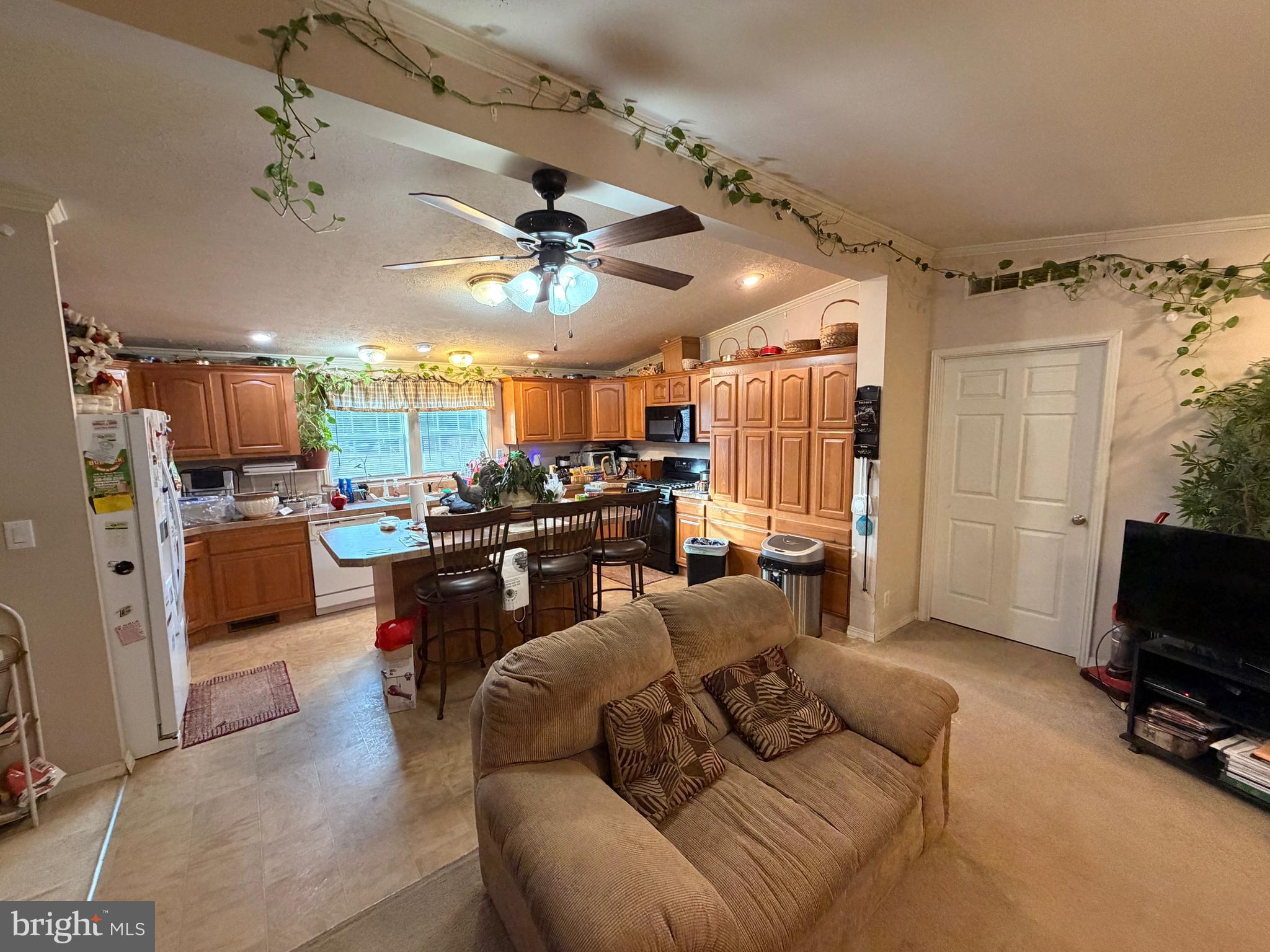 6565 Cabin Ridge Road Hurlock, MD 21643 - Photo 7 of 14 a living room with furniture kitchen view and a flat screen tv