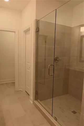 a bathroom with a shower