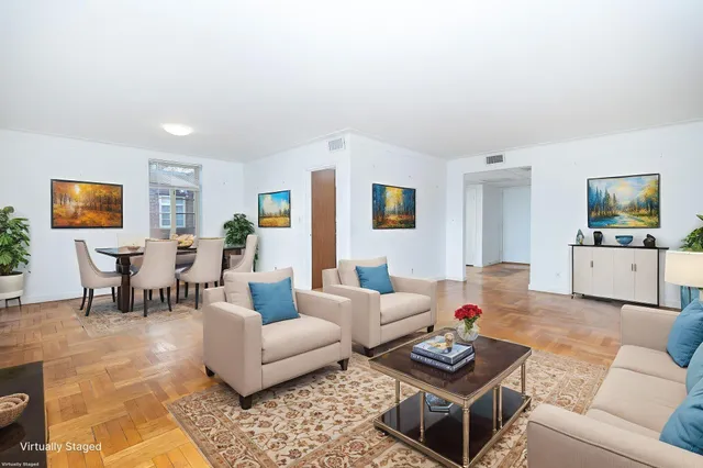 a living room with furniture and a couch