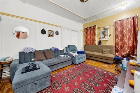 a living room with furniture and a couch