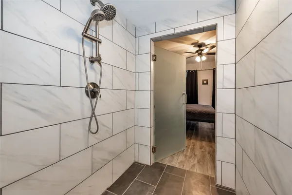 a bathroom with a shower