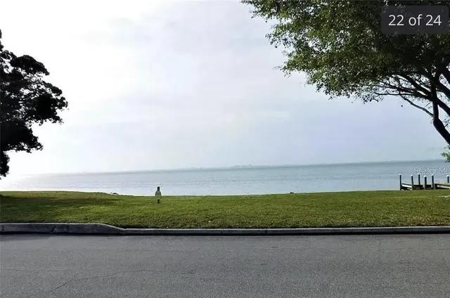 a view of yard with ocean view