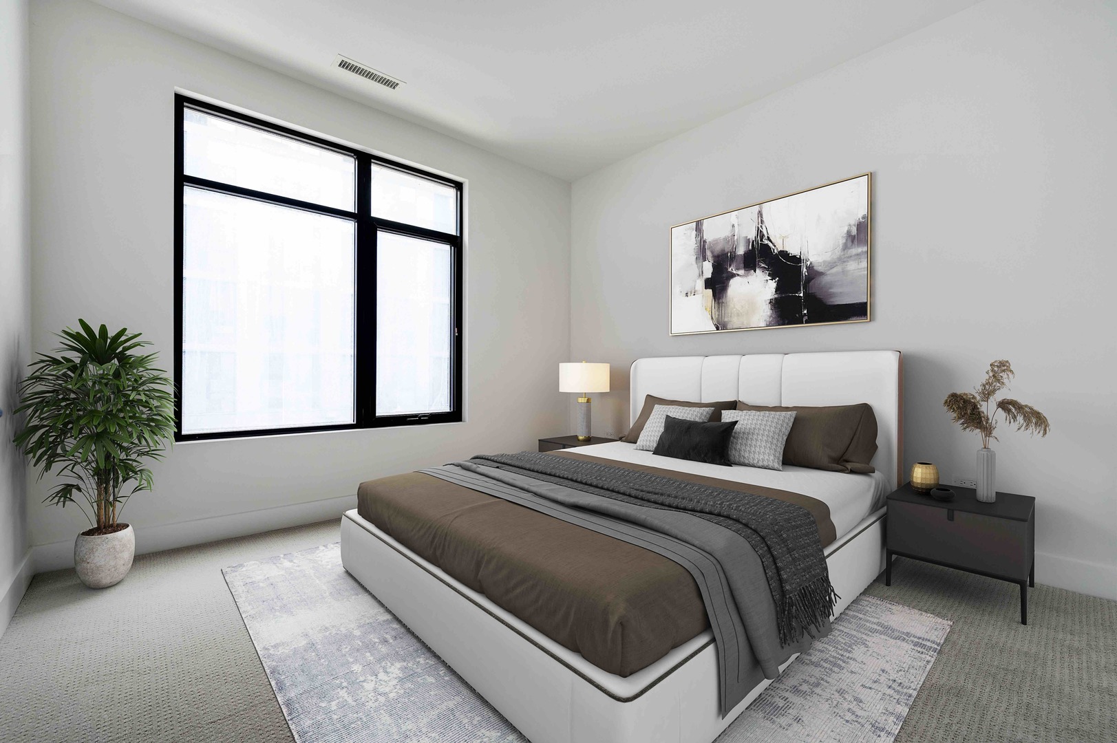 1701 West Webster Avenue, Unit 312 Chicago, IL 60614 - Photo 13 of 19 a bedroom with a large bed and a large window