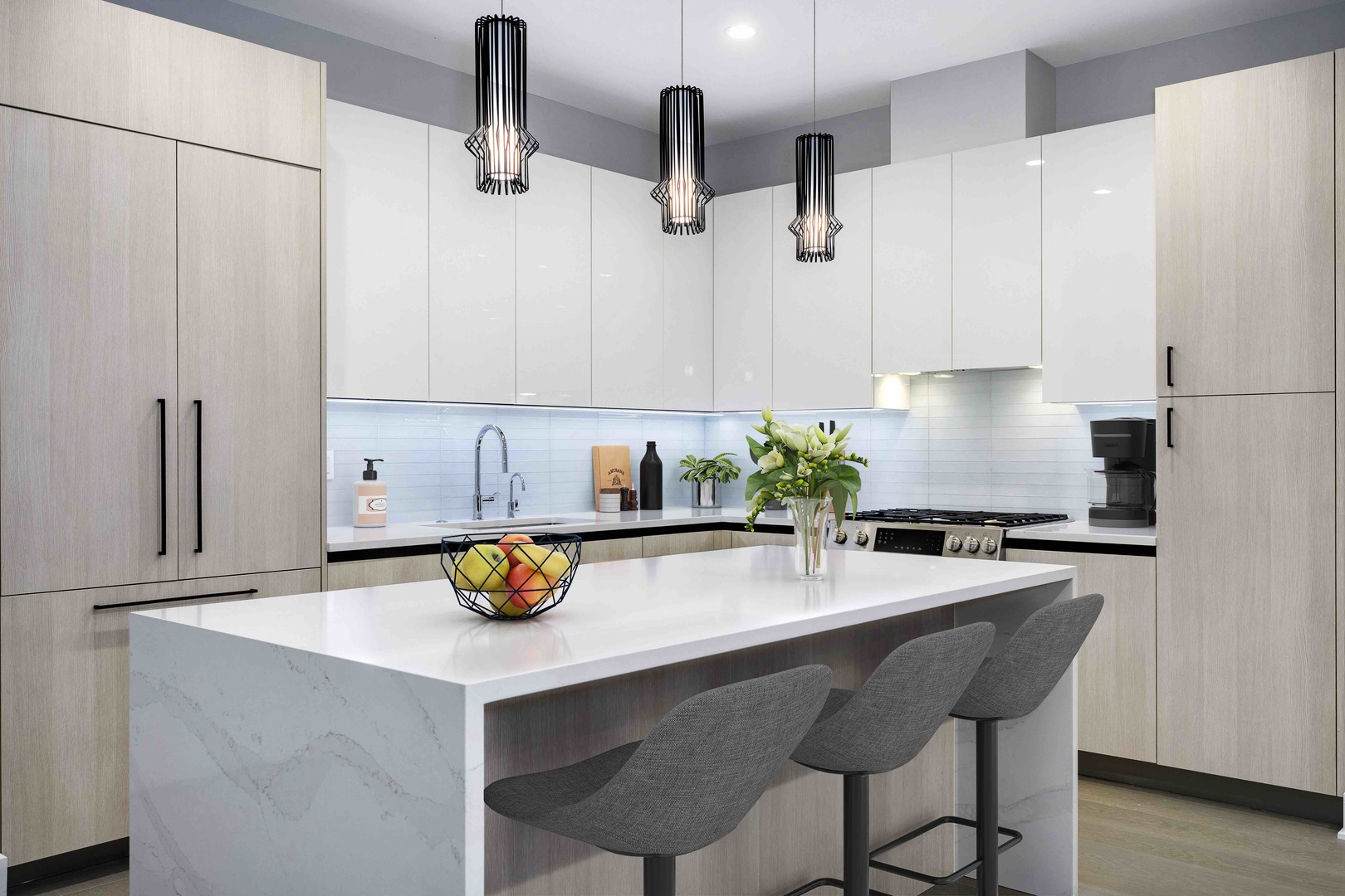 1701 West Webster Avenue, Unit 312 Chicago, IL 60614 - Photo 4 of 19 a kitchen with stainless steel appliances granite countertop a sink counter space and cabinets