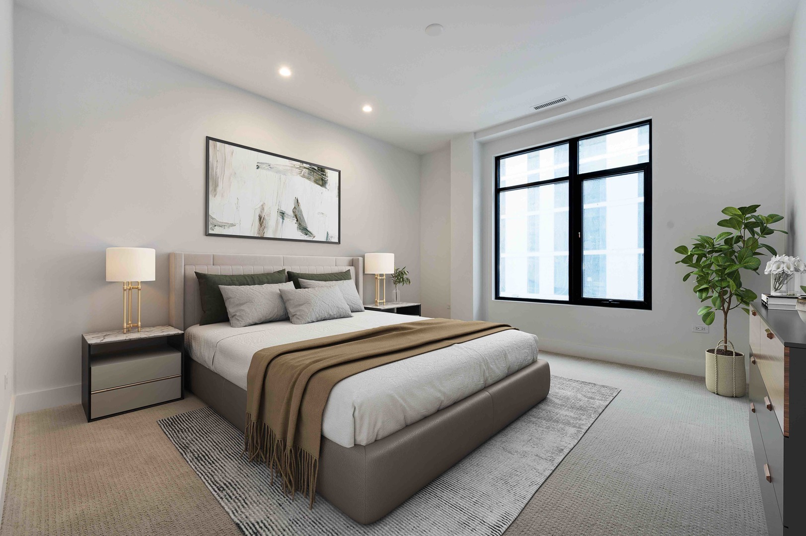 1701 West Webster Avenue, Unit 312 Chicago, IL 60614 - Photo 9 of 19 a bedroom with a large bed and a window