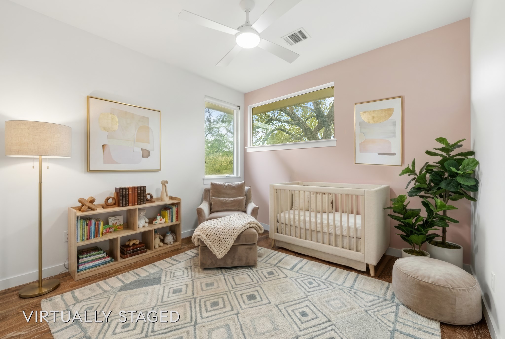 3812 Wadford Street, Unit A Austin, TX 78704 - Photo 25 of 37 A wonderful guest bedroom upstairs (staged here as a nursery)