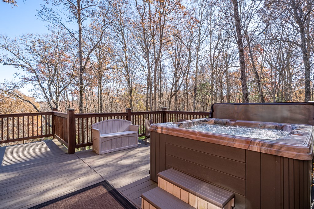 165 Christian Crossing Morganton, GA 30560 - Photo 19 of 57 a view of backyard with wooden fence and large trees