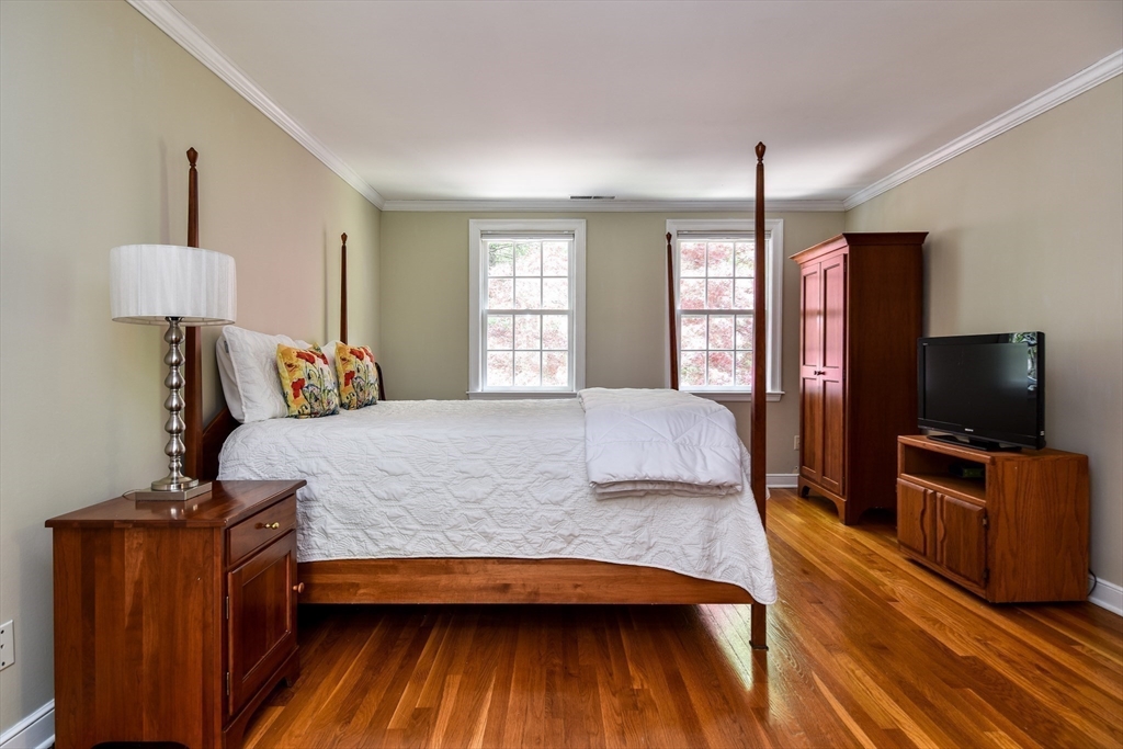 114 Hunters Ridge Road Concord, MA 01742 - Photo 23 of 38 a bedroom with a bed and a flat screen television