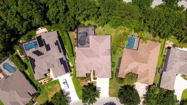 a view of a swimming pool with a lake view