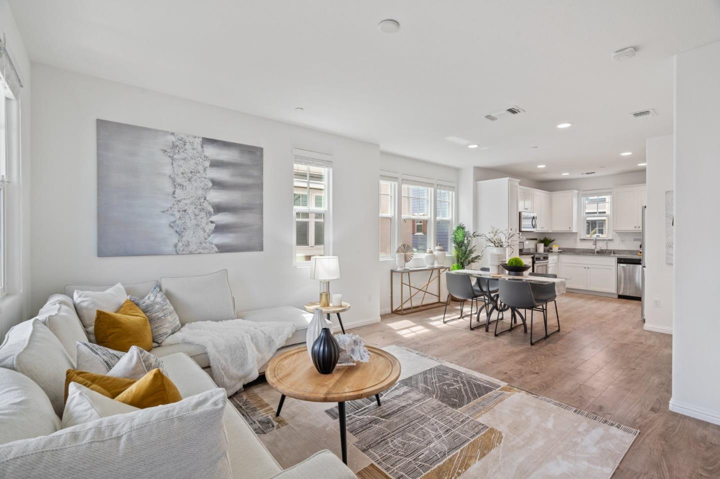 3410 Pyramid Way Mountain View, CA 94043 - Photo 5 of 55 a living room with furniture and kitchen view