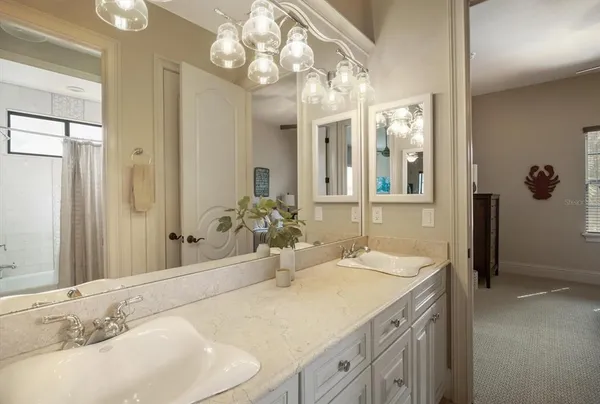 an aerial view of a house with a garden