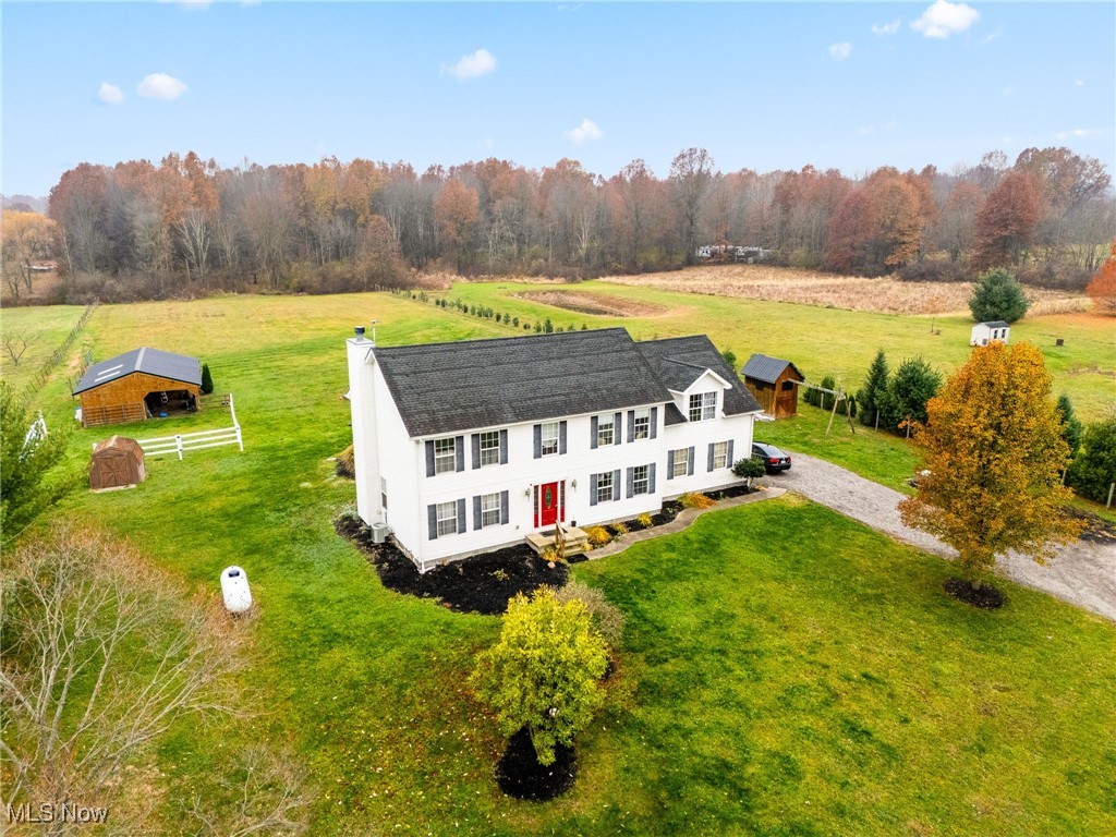 7374 Virginia Road Atwater, OH 44201 - Photo 44 of 49 Aerial view of sparsely populated area with a pastoral area