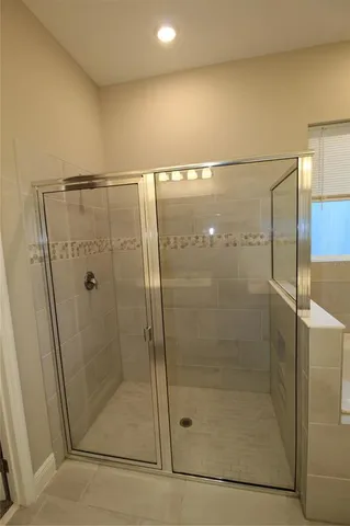 a bathroom with a shower