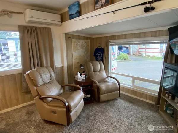 a living room with furniture