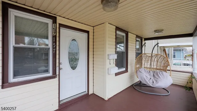 a view of front door with furniture